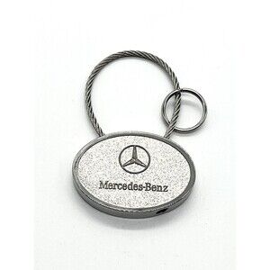 OEM Rare Silver Mercedes Benz Cable Keychain Fob Genuine #6688
